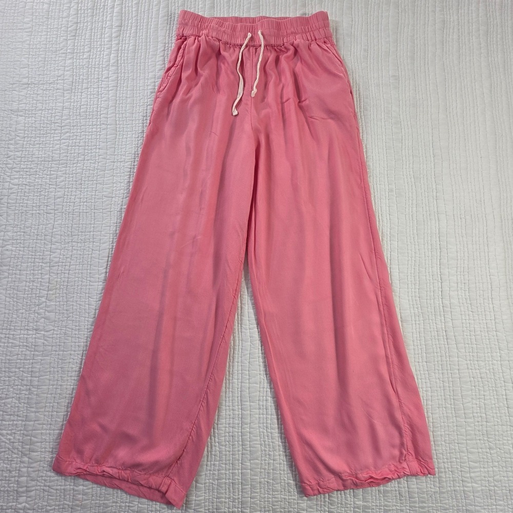 Billabong Pink Wide Leg Drawstring Pants Women Size Small EUC Beach Boho Lounge